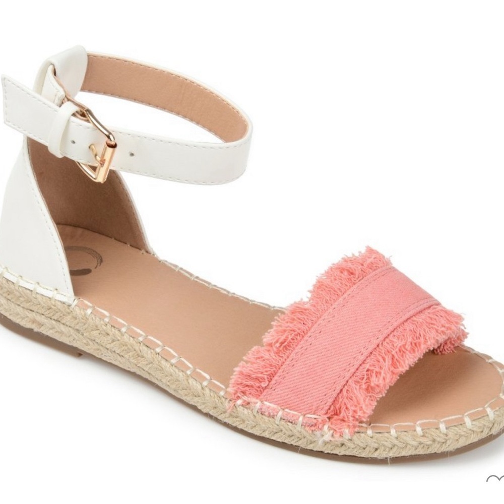 Journee Collection Tristeen Espadrille Sliver Wedge Sandals Pink,Size 6.5 NIB - Picture 12 of 15